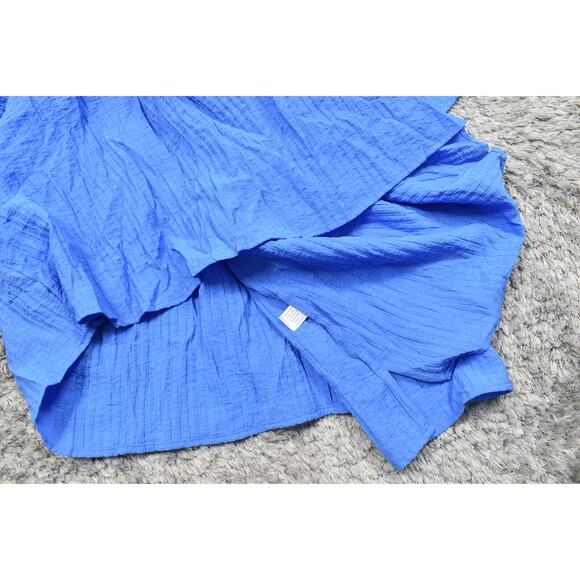 Lane Bryant Blue Blouse Plus Size 26/28 Cotton Blend Short Sleeve Keyhole - Picture 7 of 7